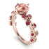 Leaves All Around Rose Gold Morganite Ring - Sydney 2ct No. 911