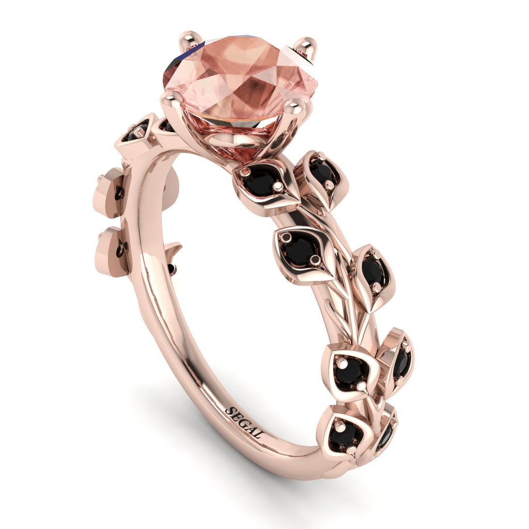 Leaves All Around Rose Gold Morganite Ring - Sydney 2ct No. 908