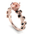 Leaves All Around Rose Gold Morganite Ring - Sydney 2ct No. 908