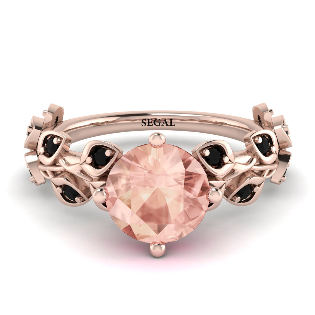 Leaves All Around Rose Gold Morganite Ring - Sydney 2ct No. 908