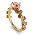 Leaves All Around Yellow Gold Morganite Ring - Sydney 2ct No. 910