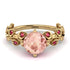 Leaves All Around Yellow Gold Morganite Ring - Sydney 2ct No. 910