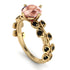 Leaves All Around Yellow Gold Morganite Ring - Sydney 2ct No. 907