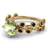Leaves All Around Yellow Gold Peridot Ring - Sydney 2ct No. 707