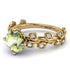 Leaves All Around Yellow Gold Peridot Ring - Sydney 2ct No. 701