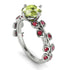 Leaves All Around White Gold Peridot Ring - Sydney 2ct No. 712