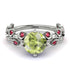 Leaves All Around White Gold Peridot Ring - Sydney 2ct No. 712