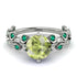 Leaves All Around White Gold Peridot Ring - Sydney 2ct No. 706