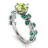 Leaves All Around White Gold Peridot Ring - Sydney 2ct No. 706