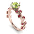 Leaves All Around Rose Gold Peridot Ring - Sydney 2ct No. 711