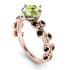 Leaves All Around Rose Gold Peridot Ring - Sydney 2ct No. 708