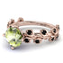 Leaves All Around Rose Gold Peridot Ring - Sydney 2ct No. 708