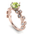 Leaves All Around Rose Gold Peridot Ring - Sydney 2ct No. 702