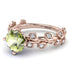 Leaves All Around Rose Gold Peridot Ring - Sydney 2ct No. 702