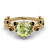 Leaves All Around Yellow Gold Peridot Ring - Sydney 2ct No. 707