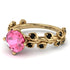 Leaves All Around Yellow Gold Pink Moissanite Ring - Sydney 2ct No. 807