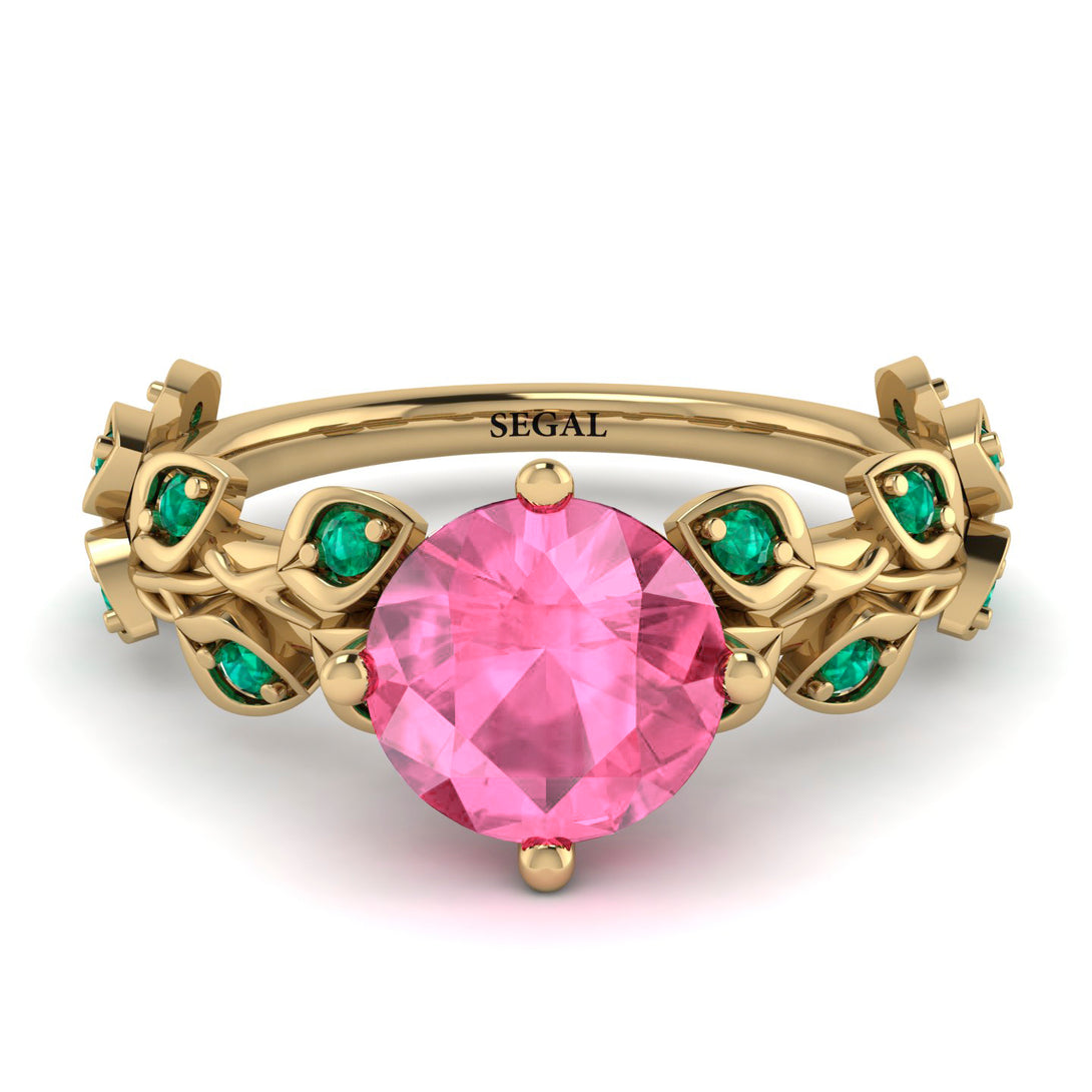 Leaves All Around Pink Moissanite Ring - Sydney 2ct No. 804