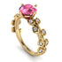 Leaves All Around Yellow Gold Pink Moissanite Ring - Sydney 2ct No. 801