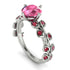 Leaves All Around White Gold Pink Moissanite Ring - Sydney 2ct No. 812