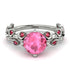 Leaves All Around White Gold Pink Moissanite Ring - Sydney 2ct No. 812