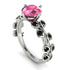 Leaves All Around White Gold Pink Moissanite Ring - Sydney 2ct No. 809