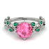 Leaves All Around White Gold Pink Moissanite Ring - Sydney 2ct No. 806