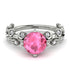 Leaves All Around White Gold Pink Moissanite Ring - Sydney 2ct No. 803