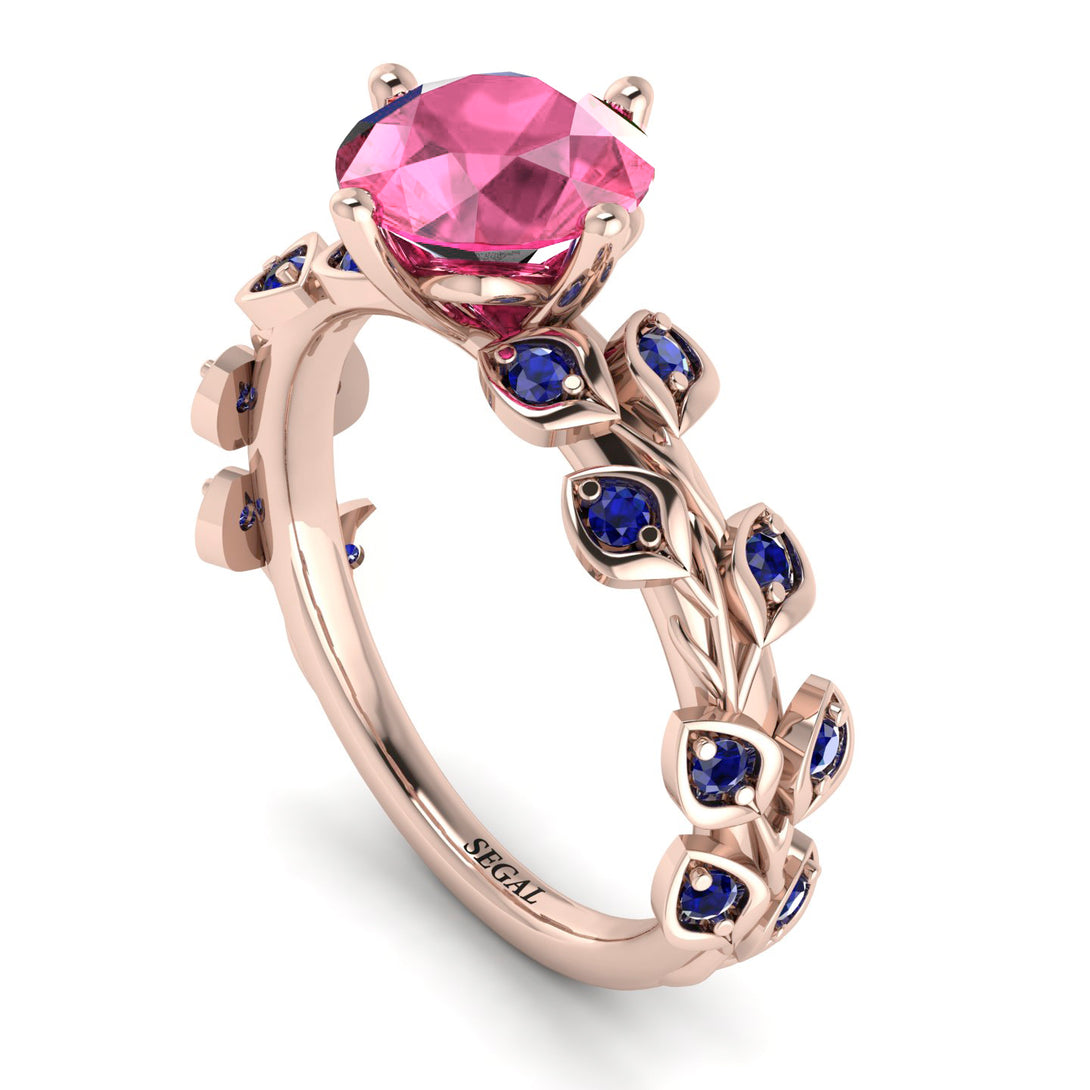 Leaves All Around Pink Moissanite Ring - Sydney 2ct No. 814