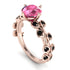Leaves All Around Rose Gold Pink Moissanite Ring - Sydney 2ct No. 808