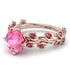 Leaves All Around Rose Gold Pink Moissanite Ring - Sydney 2ct No. 811