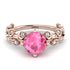 Leaves All Around Rose Gold Pink Moissanite Ring - Sydney 2ct No. 802