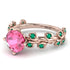 Leaves All Around Pink Moissanite Ring - Sydney 2ct No. 805
