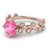 Leaves All Around Rose Gold Pink Moissanite Ring - Sydney 2ct No. 802
