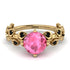 Leaves All Around Yellow Gold Pink Moissanite Ring - Sydney 2ct No. 807