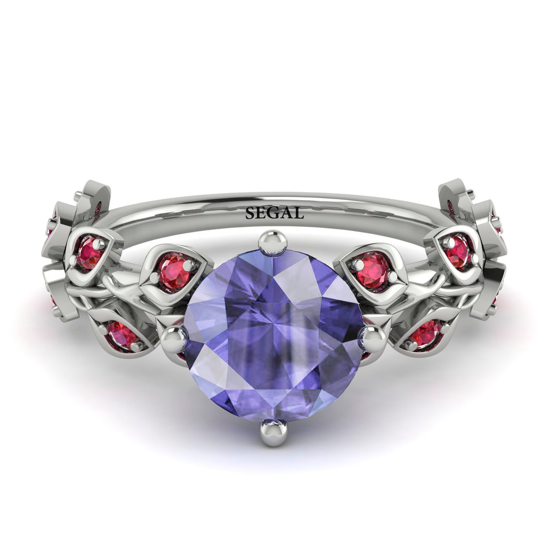Leaves All Around White Gold Tanzanite Ring - Sydney 2ct No. 212