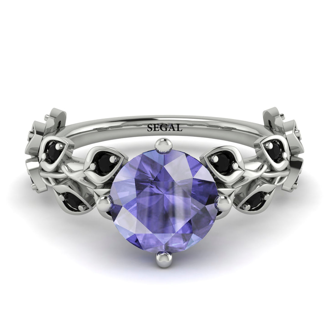 Leaves All Around White Gold Tanzanite Ring - Sydney 2ct No. 209
