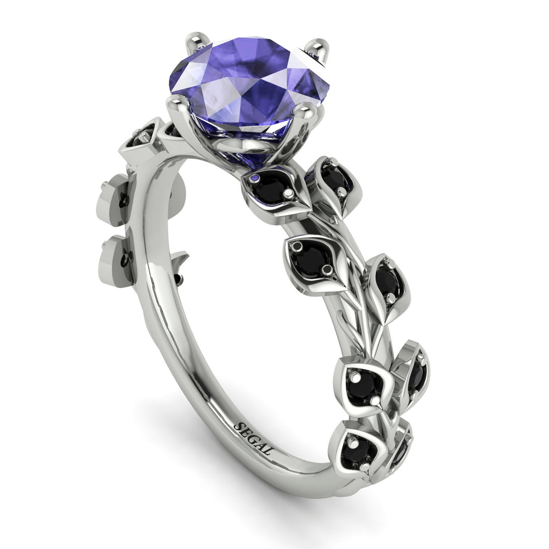 Leaves All Around White Gold Tanzanite Ring - Sydney 2ct No. 209