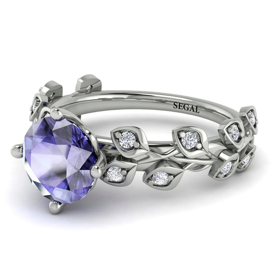 Leaves All Around White Gold Tanzanite Ring - Sydney 2ct No. 203