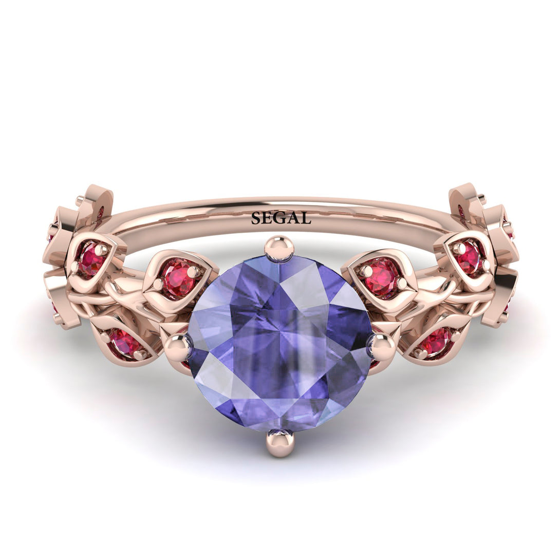 Leaves All Around Rose Gold Tanzanite Ring - Sydney 2ct No. 211