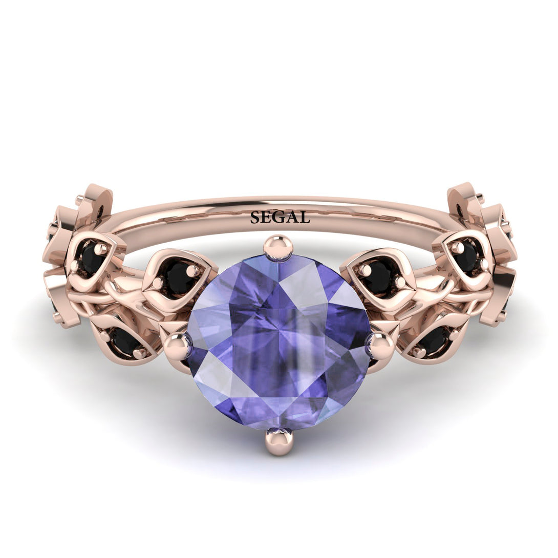 Leaves All Around Rose Gold Tanzanite Ring - Sydney 2ct No. 208