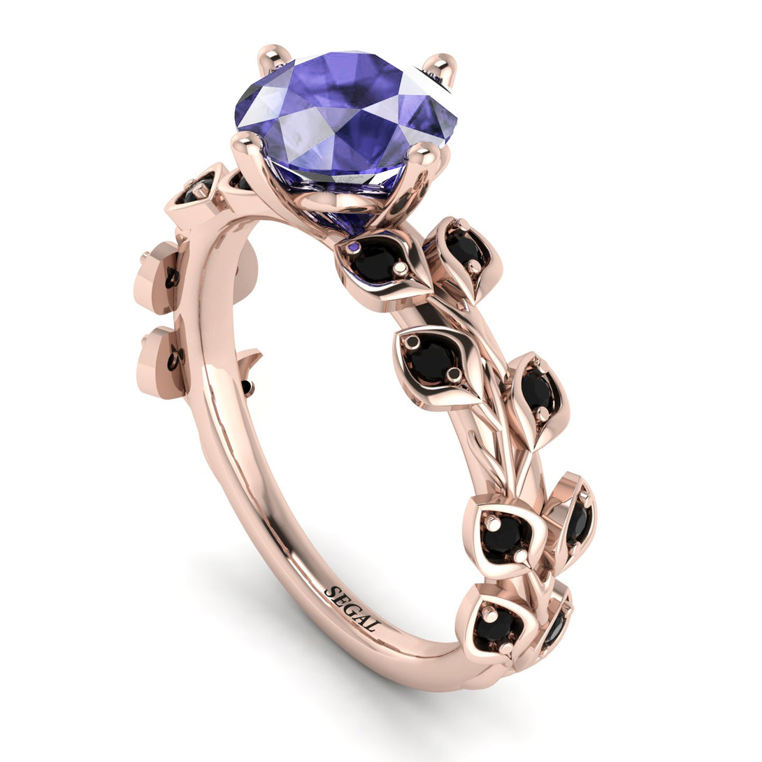 Leaves All Around Rose Gold Tanzanite Ring - Sydney 2ct No. 208