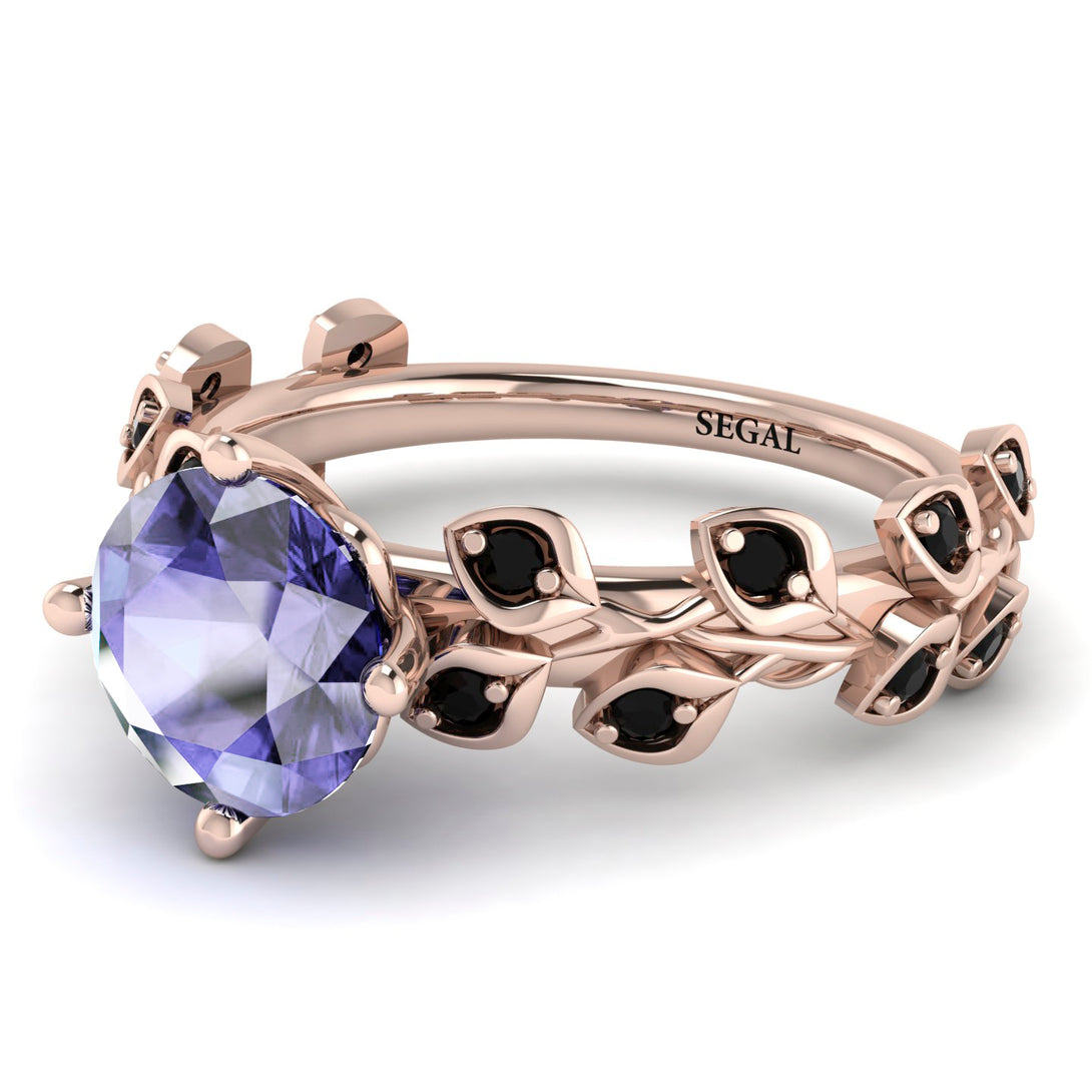 Leaves All Around Rose Gold Tanzanite Ring - Sydney 2ct No. 208