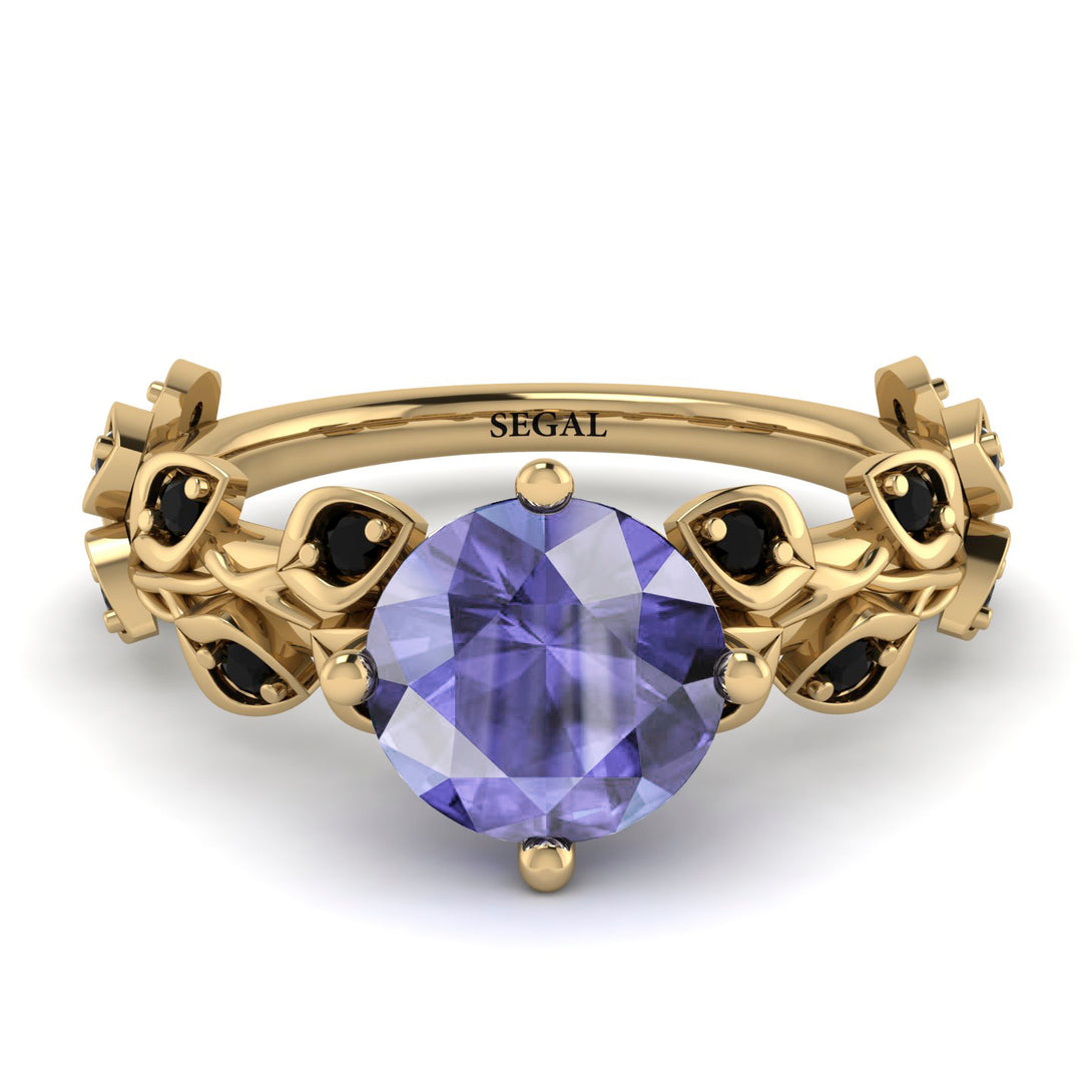 Leaves All Around Yellow Gold Tanzanite Ring - Sydney 2ct No. 207
