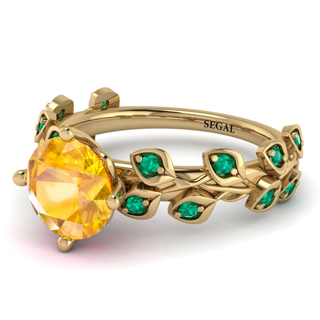 Leaves All Around Yellow Diamond Ring - Sydney 2ct No. 1004