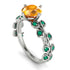 Leaves All Around White Gold Yellow Diamond Ring - Sydney 2ct No. 1006