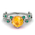 Leaves All Around White Gold Yellow Diamond Ring - Sydney 2ct No. 1006