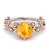 Leaves All Around Rose Gold Yellow Diamond Ring - Sydney 2ct No. 1002