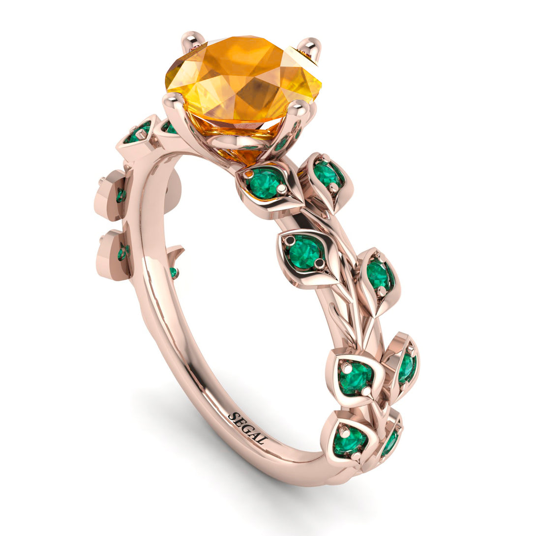 Leaves All Around Yellow Diamond Ring - Sydney 2ct No. 1005