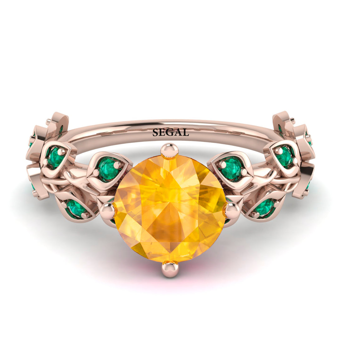 Leaves All Around Yellow Diamond Ring - Sydney 2ct No. 1005