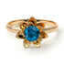 Lotus Flower Solitaire Blue Topaz Ring - Lotus no. 501